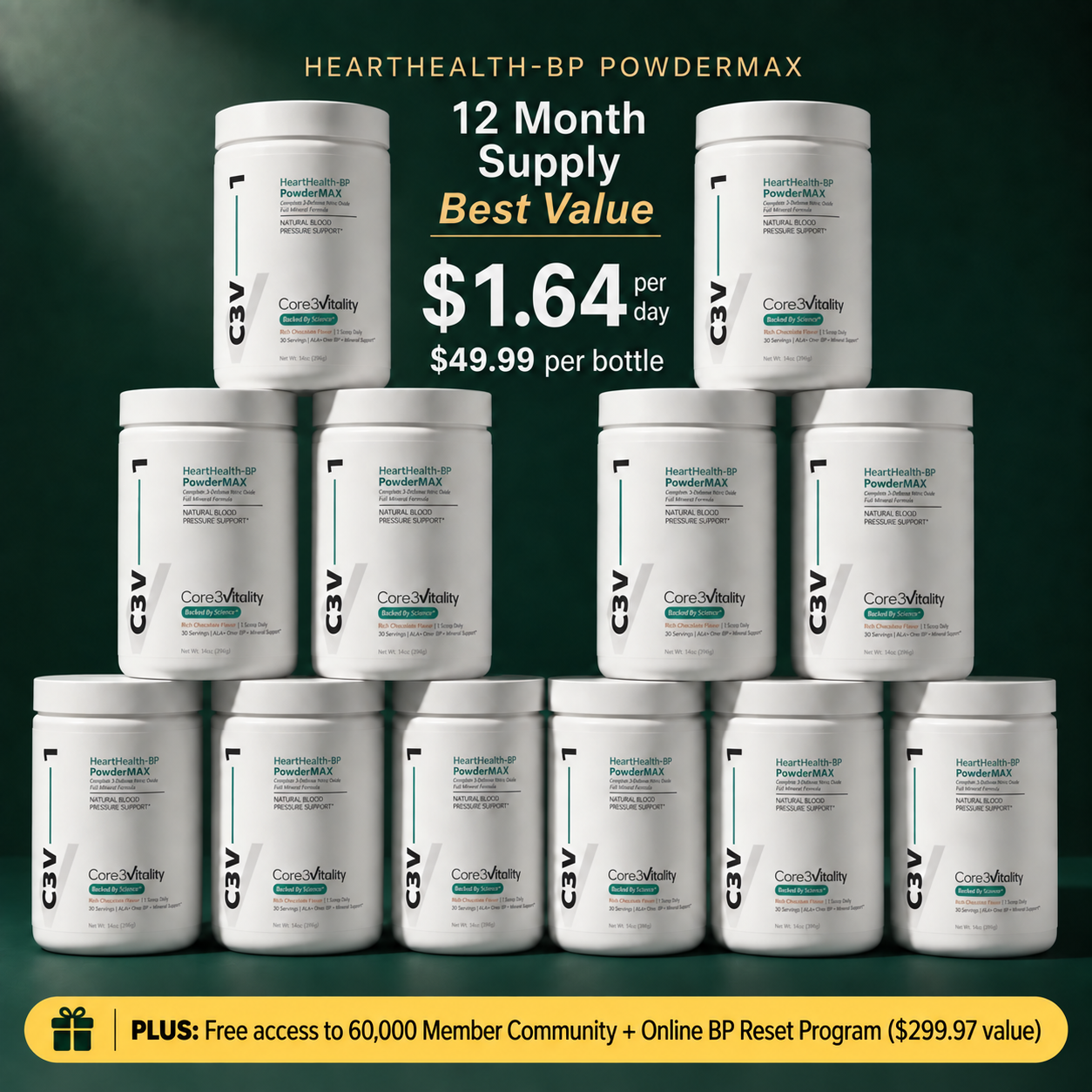 HeartHealth-BP PowderMAX - 12 month supply