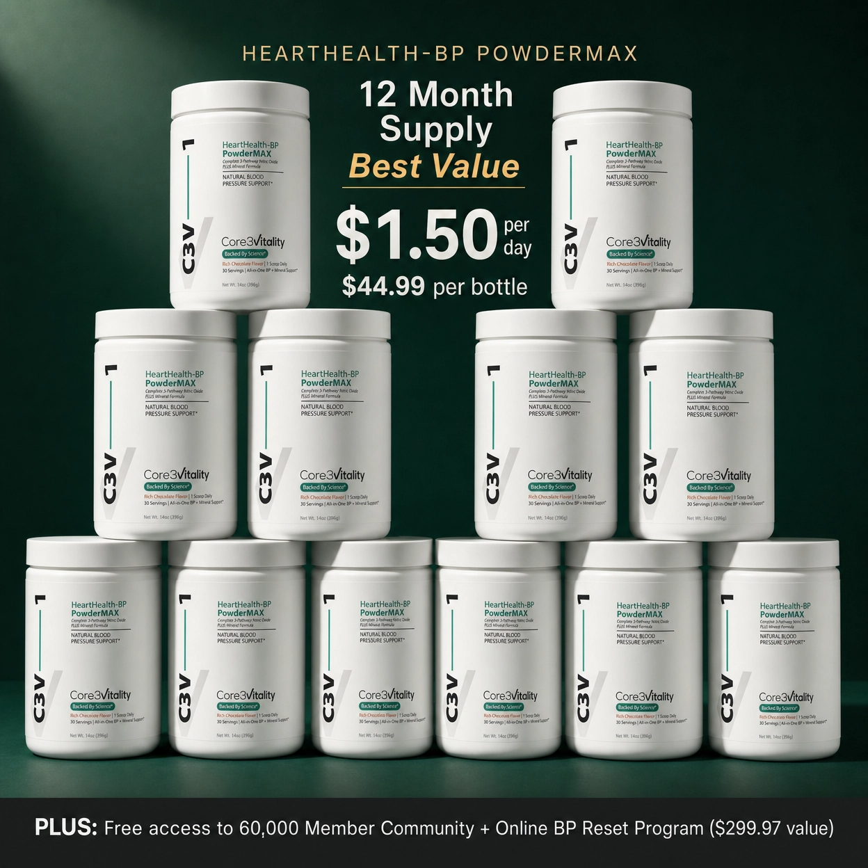 HeartHealth-BP PowderMAX - 12 month supply