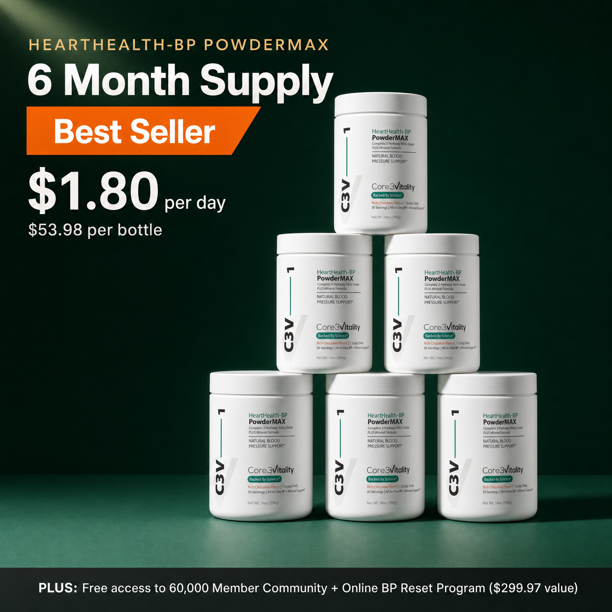 HeartHealth-BP PowderMAX - 6 month supply